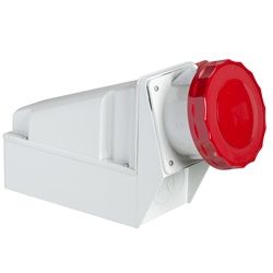 Presa fissa industriale IP67 3P+T 125A 380V per cavi flessibili e rigidi