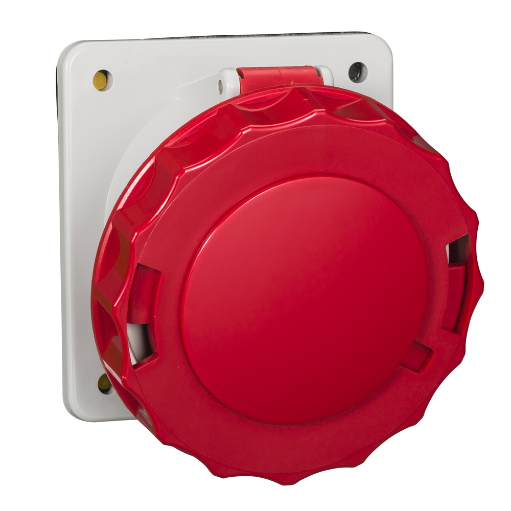 Presa industriale fissa da incasso inclinata IP67 63A 3P+T 380V per uso elettrico