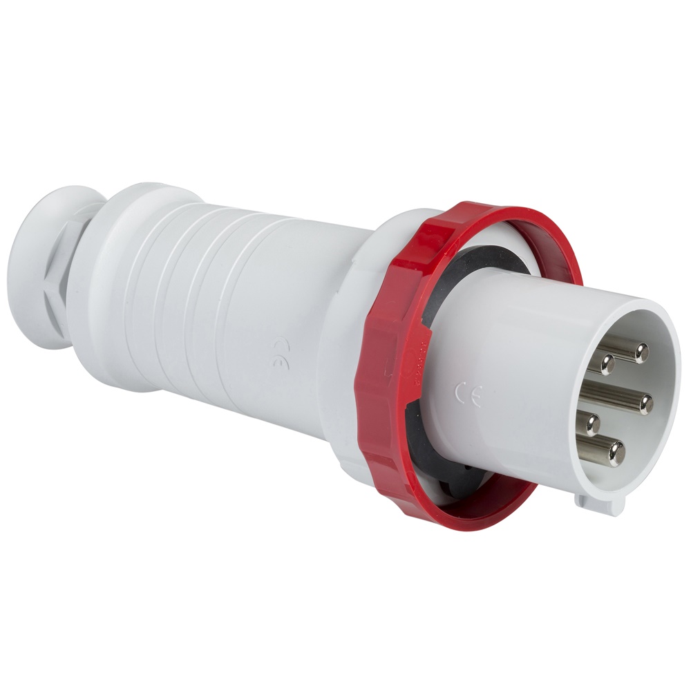 Spina mobile BT IP67 125A 380V 3 poli + neutro + terra per uso industriale