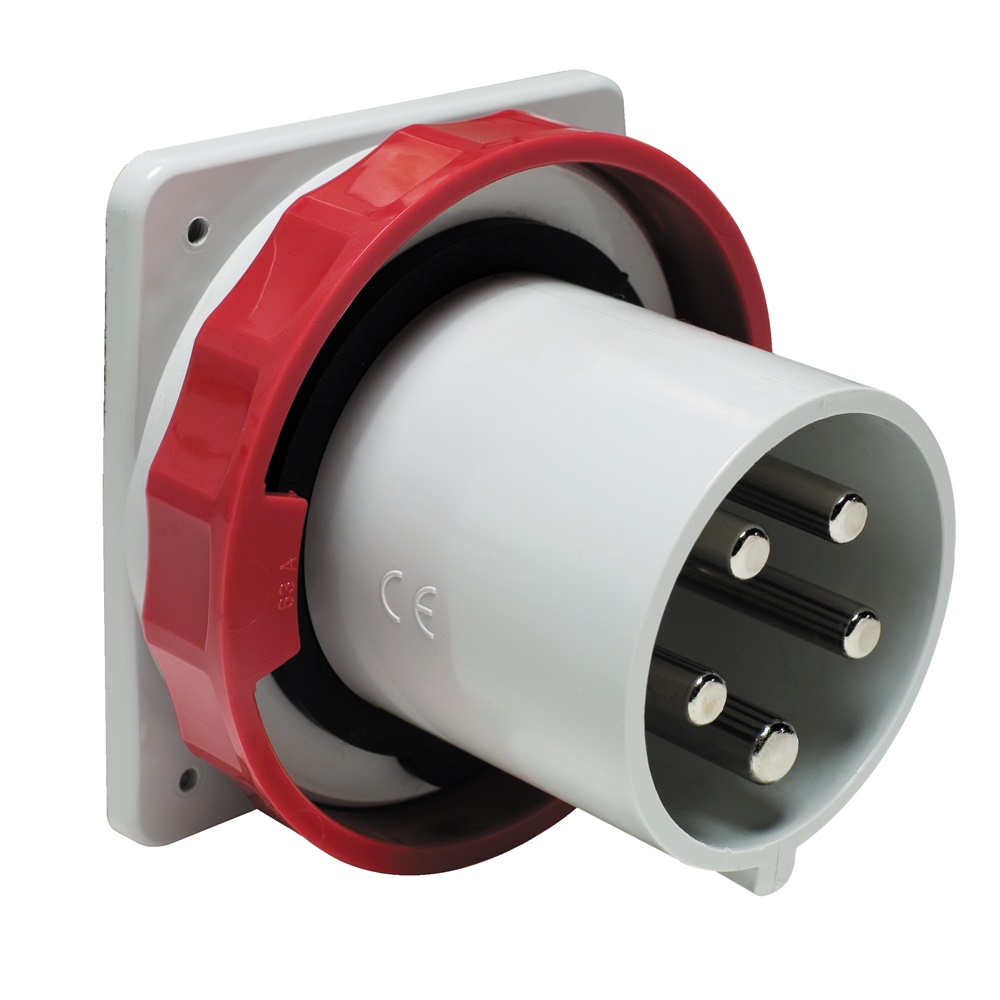 Spina fissa industriale incasso diritta IP67 63A 3P+N+T 400V quadro elettrico