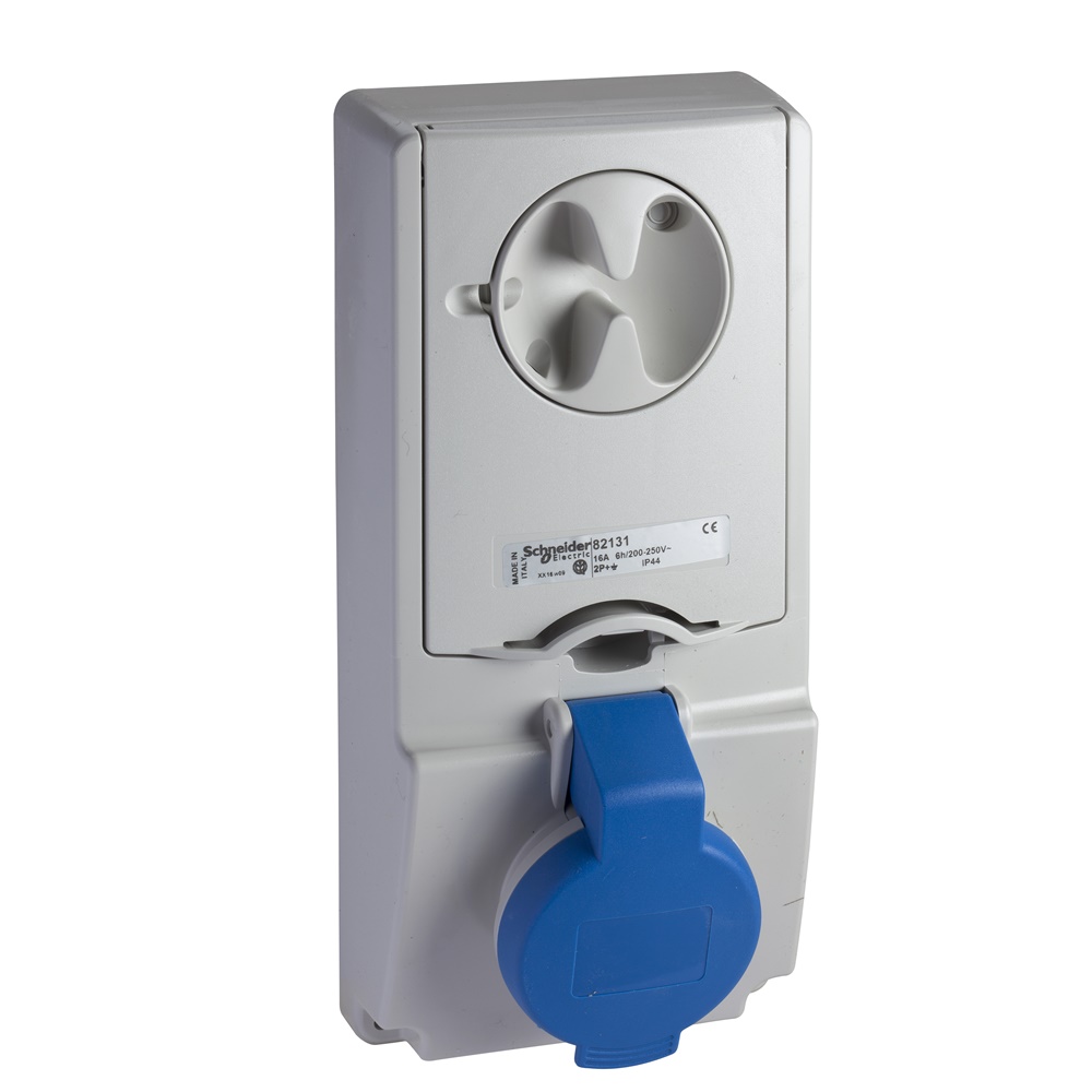 Presa da incasso interbloccata con fusibile Unika IP44 16A 220V 3P+T per uso industriale e civile