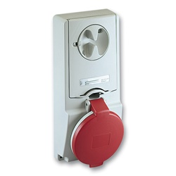 Presa incasso industriale interbloccata 16A 380V 3P+T IP44 fusibile grigio chiaro