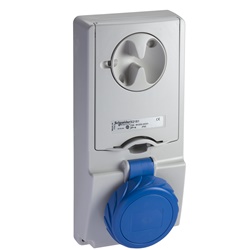 Presa da incasso interbloccata con fusibile IP65 16A 220V 2 poli + terra per installazioni sicure