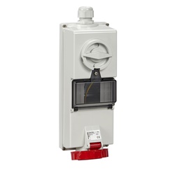Presa da parete interbloccata/vano DIN Isoblock IP65 16A 380V 3P+N+T