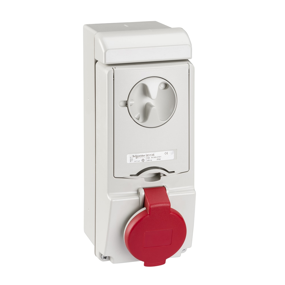 Presa da parete interbloccata fusibilata Unika IP44 16A 380V 3P+N+T