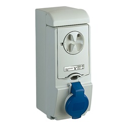 Presa da parete interbloccata fusibilata Unika IP44 32A 220V 2P+T