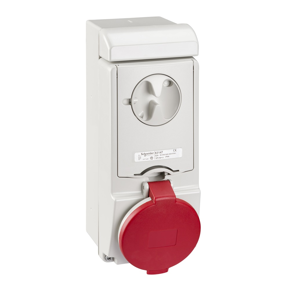 Presa da parete interbloccata fusibilata Unika IP44 32A 380V 3P+N+T