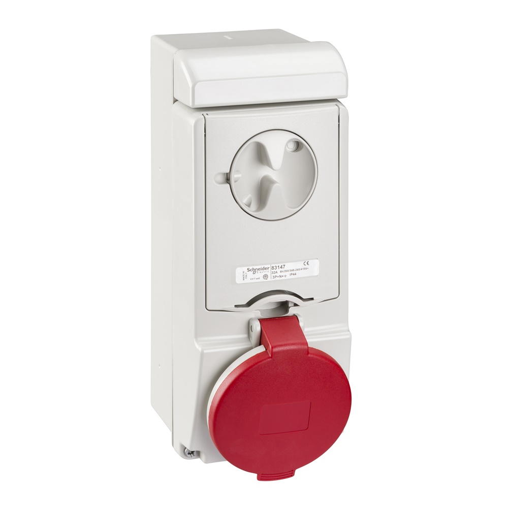 Presa da parete interbloccata fusibilata Unika IP44 32A 380V 3P+N+T
