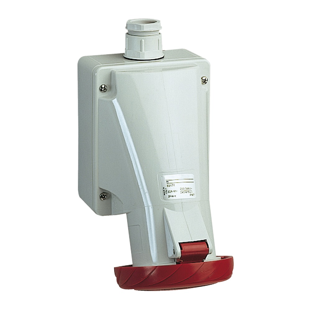 Presa fissa BT da parete IP67 32A 380V 3P+N+T