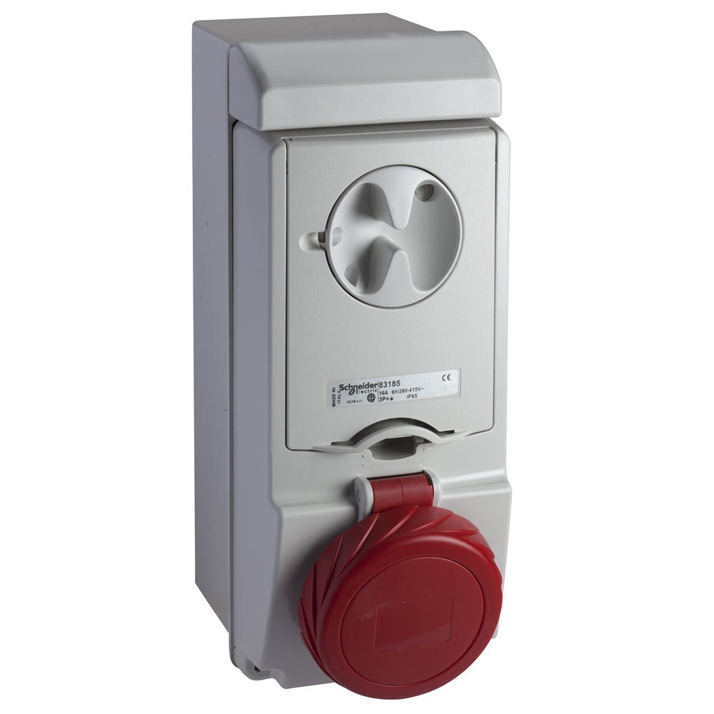 Presa da parete interbloccata fusibilata Unika IP65 32A 380V 3P+T