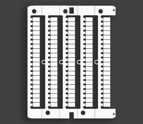 Tessera morsetti Cabur 8x5mm PC+ABS bianco per etichettatura quadri elettrici confezione 100 pezzi