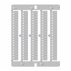 Tessera morsetti Cabur 8x5mm PC+ABS bianco per etichettatura quadri elettrici confezione 100 pezzi