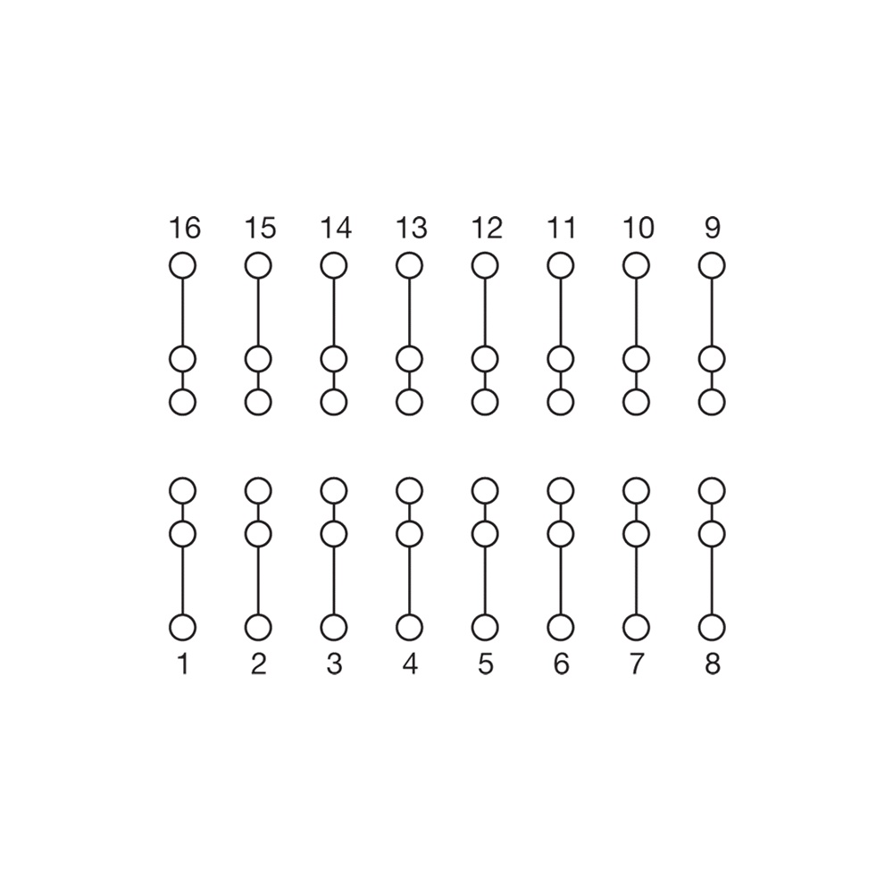 Porta componenti 8 poli passanti singoli modulo CCM08SV per cablaggio elettronico