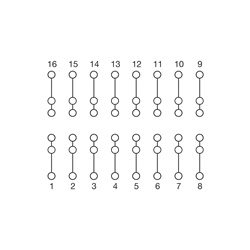Porta componenti 8 poli passanti singoli modulo CCM08SV per cablaggio elettronico