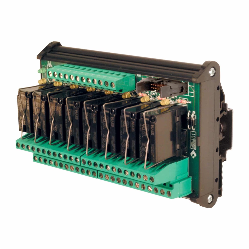 Modulo relè elettromeccanico 8 canali 24V DC 10A montaggio estraibile impianti elettrici industriali