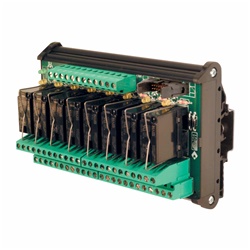 Modulo relè elettromeccanico 8 canali 24V DC 10A montaggio estraibile impianti elettrici industriali