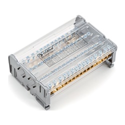Morsettiera quadripolare 125A 11 fori per connessioni elettriche industriali