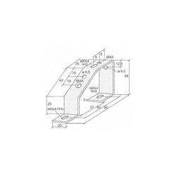 Staffa inclinata 20x80xH49mm fissaggio profilati e barra equipotenziale