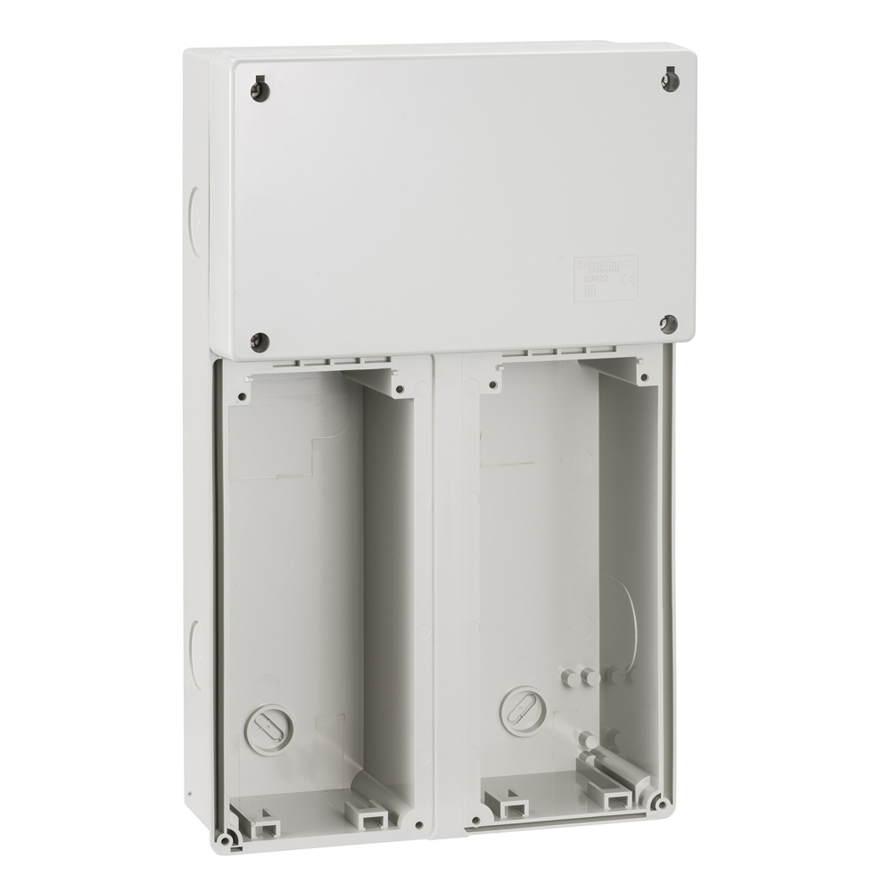 Base modulare 2 prese interbloccate Unika per impianti elettrici residenziali e industriali
