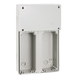 Base modulare 2 prese interbloccate Unika per impianti elettrici residenziali e industriali