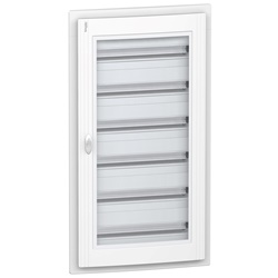 Centralino incasso Pragma 6x24moduli bianco porta trasparente.