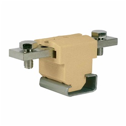 Morsetto 2 bulloni 120mm² guida G32 colore beige per collegamenti elettrici