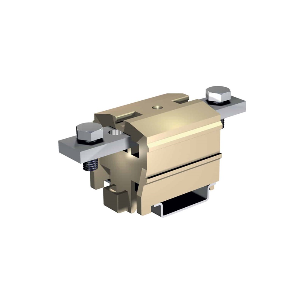 Morsetto 2 bulloni 70mm² guida TH35 colore beige per barra elettrica