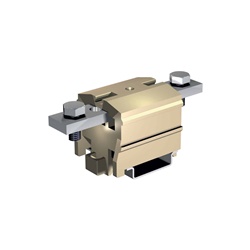 Morsetto 2 bulloni 70mm² guida TH35 colore beige per barra elettrica