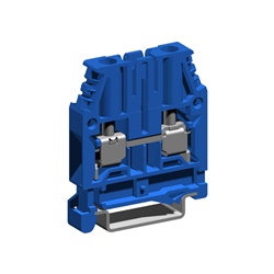 Morsetto passante a vite 6 mm² colore blu per installazioni elettriche rapide e sicure
