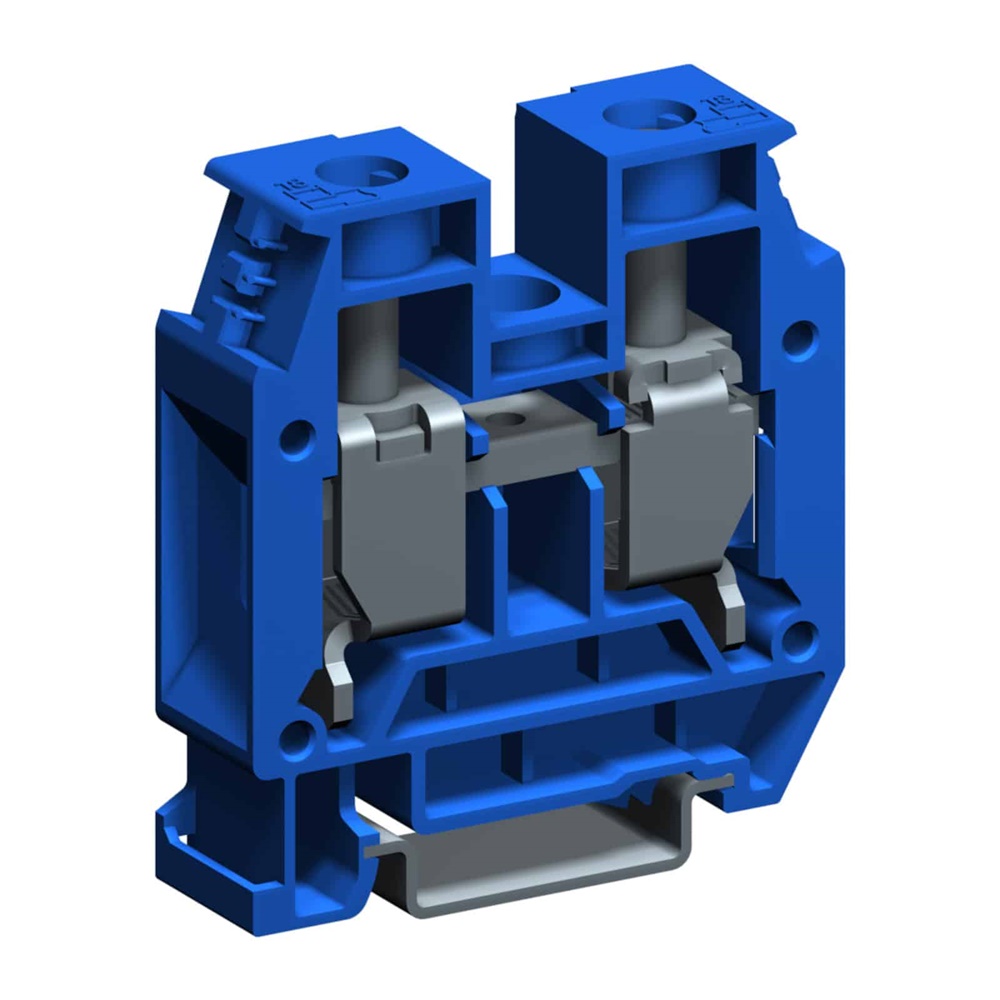 Morsetto passante a vite 35mm² colore blu per installazioni elettriche rapide e sicure