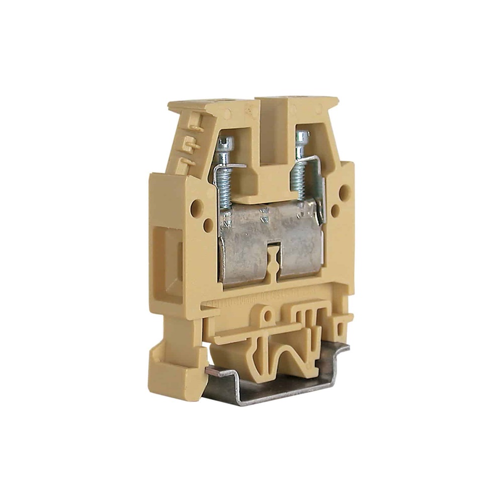 Morsetto passante a vite beige 10mm² per installazioni elettriche sicure e rapide
