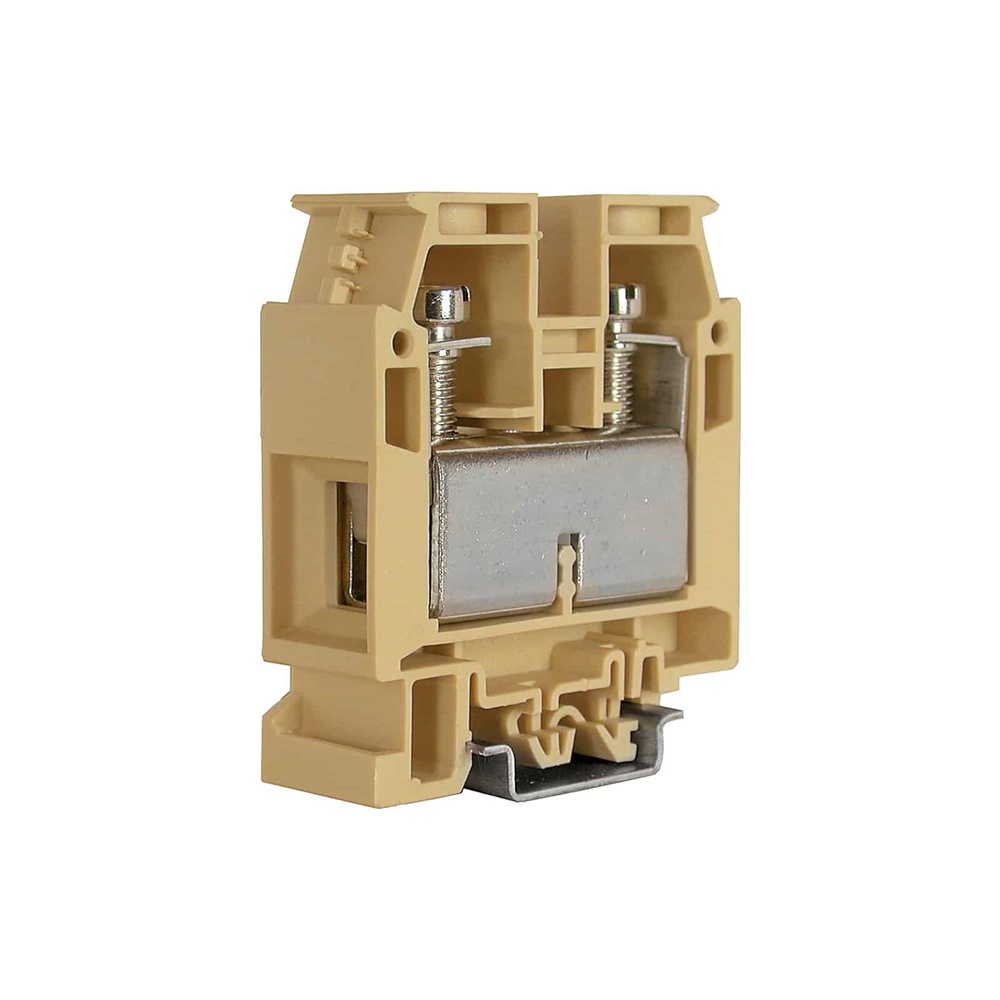 Morsetto passante CBCB810 vite 70mm² beige collegamenti elettrici sicuri installazione su guide standard