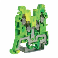 Morsetto a vite 2.5mm² 2+2 1-piano terra per guida G32 e TH35