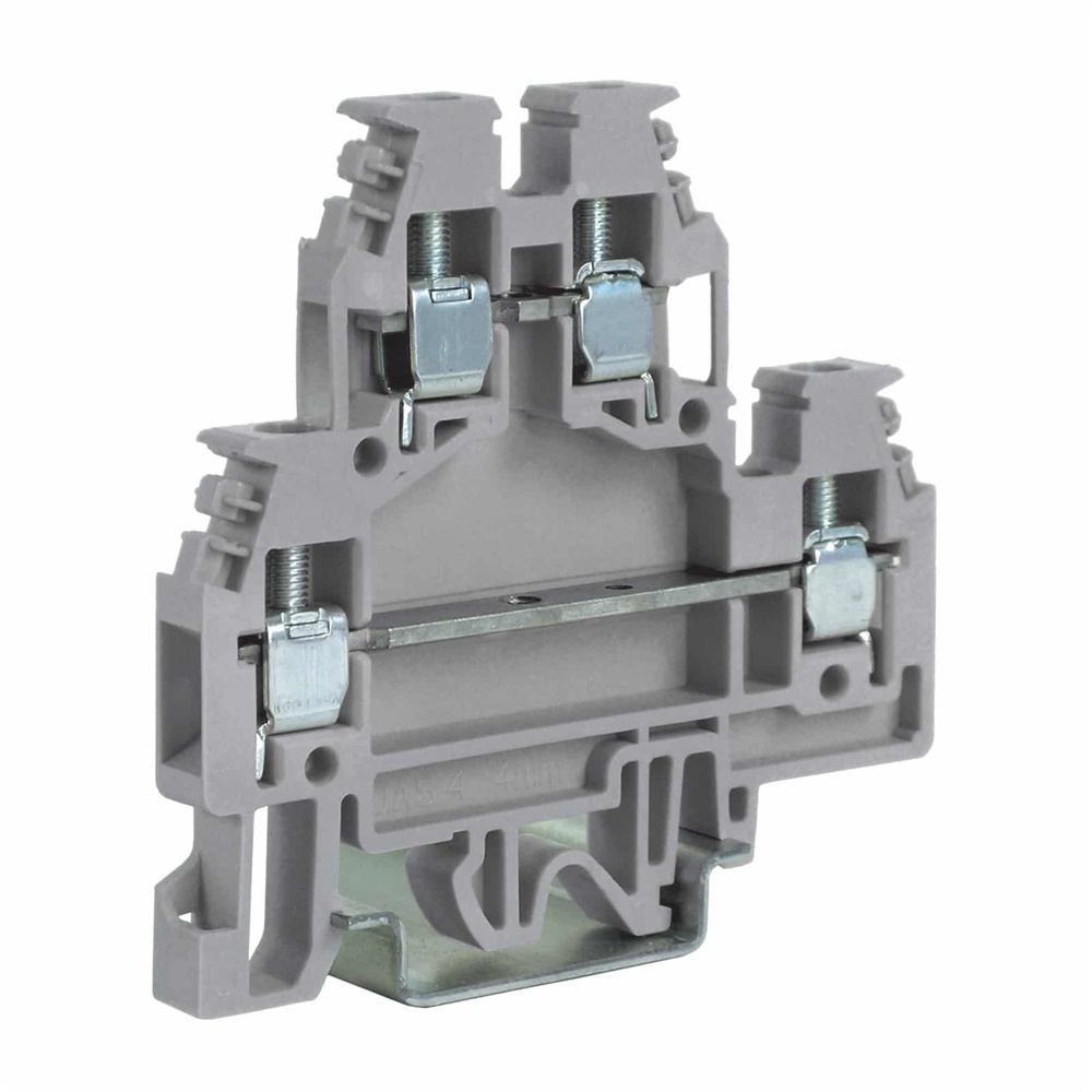 Morsetto a vite 4mm² 2-piani colore grigio per cablaggio elettrico