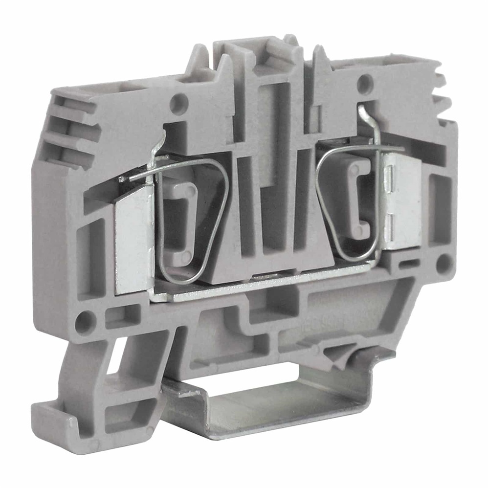 Morsetto a molla 6mm² 1-piano grigio per collegamenti elettrici compatto