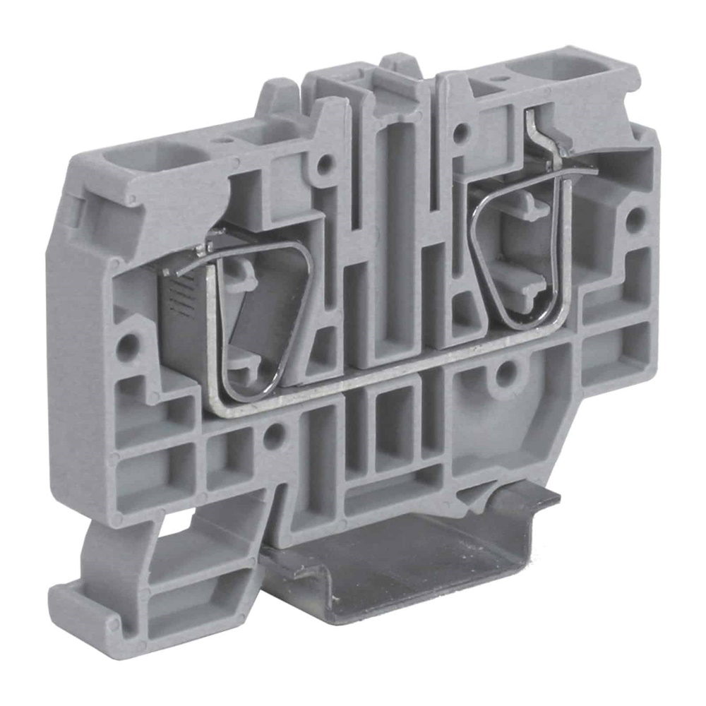 Morsetto passante a molla 10 mm² grigio per installazioni elettriche rapide e sicure