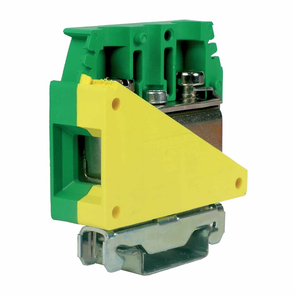 Morsetto di terra TE.50/O vite 50mm² montaggio rapido guida TH35 per impianti elettrici sicurezza affidabile