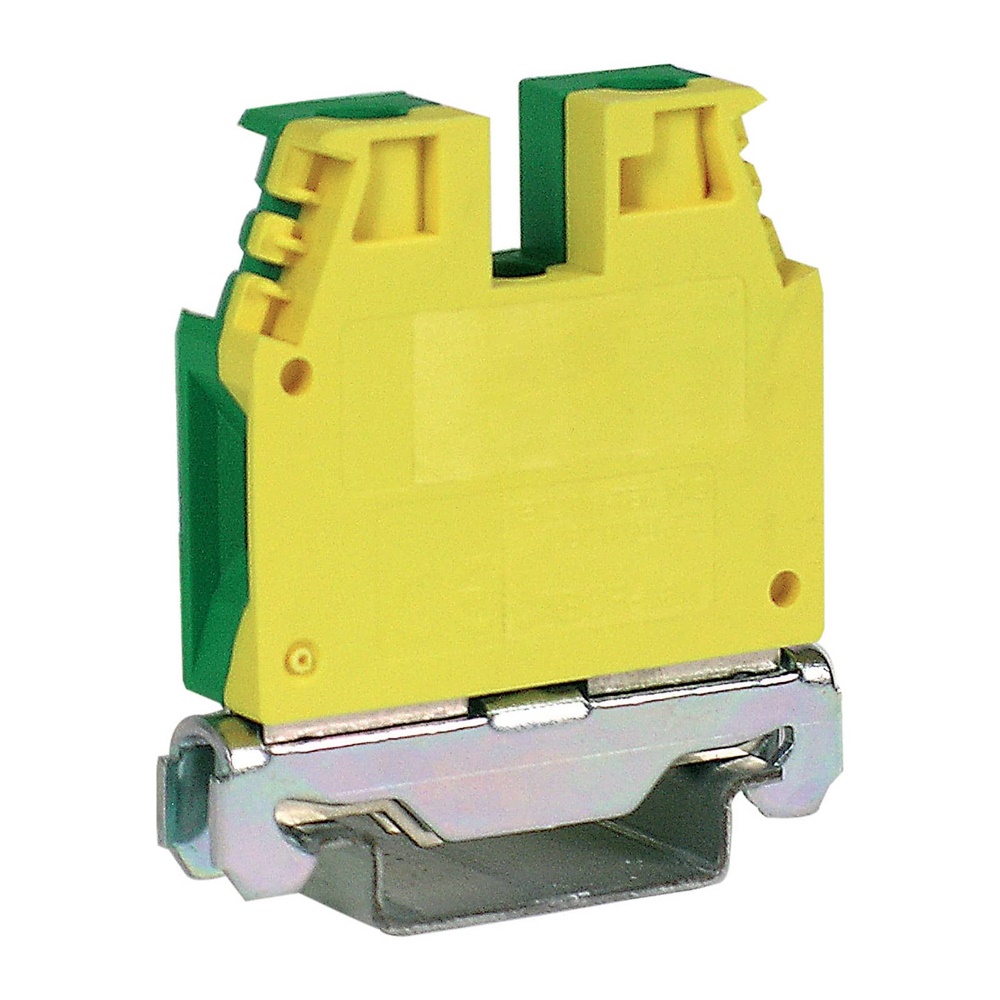 Morsetto di terra TEC.10/O vite 10mm² installazione guida TH35 impianti elettrici professionali