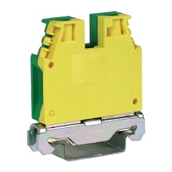 Morsetto di terra TEC.10/O vite 10mm² installazione guida TH35 impianti elettrici professionali