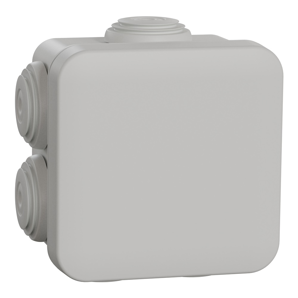 Scatola derivazione MUREVA IP55 65x65x45 mm 7 ingressi stagna parete grigia resistente urti e fuoco