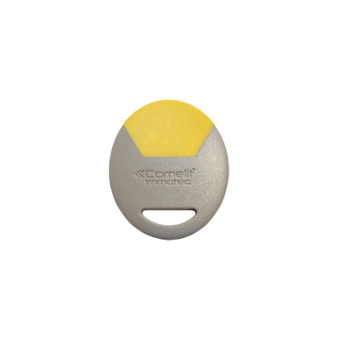 Badge formato porta-chiavi giallo, carta standard controllo accessi