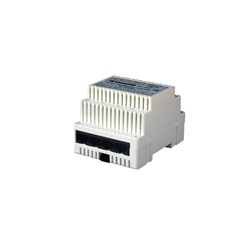 Derivatore di piano IP, sistema ViP, 1 ingresso/1 uscita 100Mbps, 4 derivazioni 10Mbps, montaggio DIN 4 moduli