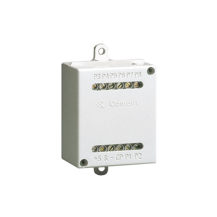 Modulo gestione 8 pulsanti, sistemi Simplebus 2 e ViP, abbinamento moduli audio/video o audio