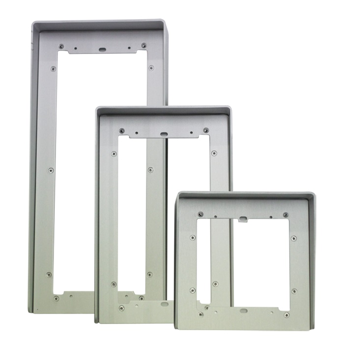 Serie Ikall - Visiera antipioggia 1 modulo, alluminio anodizzato naturale, 154x152x44mm