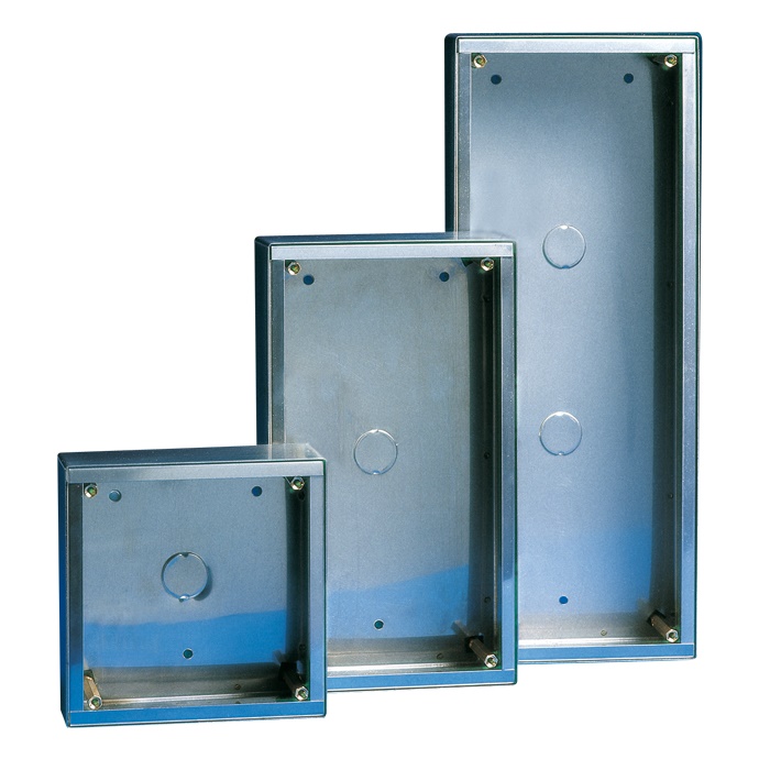 Serie Vandalcom - Custodia da parete acciaio inox 2 moduli, 142x254x58mm