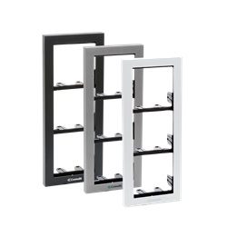 Serie Ikall - Telaio da parete 4 moduli, alluminio pressofuso silver, 125x395x37.5mm