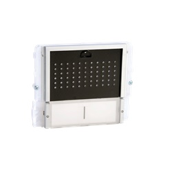 Serie Ikall - Modulo 2 pulsanti predisposto per unità audio, mascherina nera, cartellini portanome, illuminazione LED blu/bianco/spento