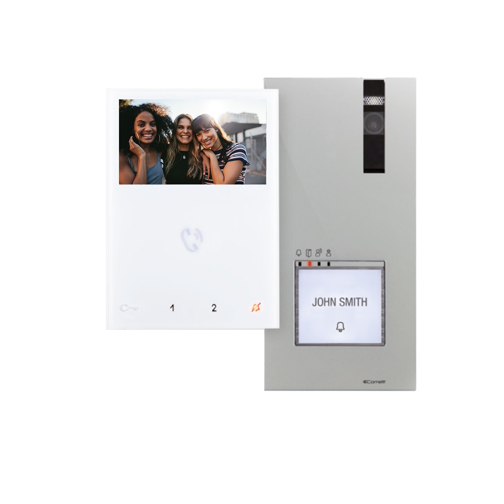 Serie Mini - Kit video monofamiliare Quadra-Mini vivavoce, sistema Simplebus 2, monitor 6721W