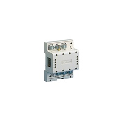 Distributore video PAL, 1 ingresso 4 uscite, 12VDC, montaggio DIN 4 moduli