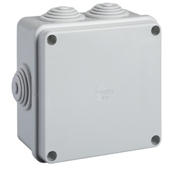 Scatola derivazione Pilote IP55 100x100x50 mm con 6 entrate stagne Ø25 per installazioni elettriche protette